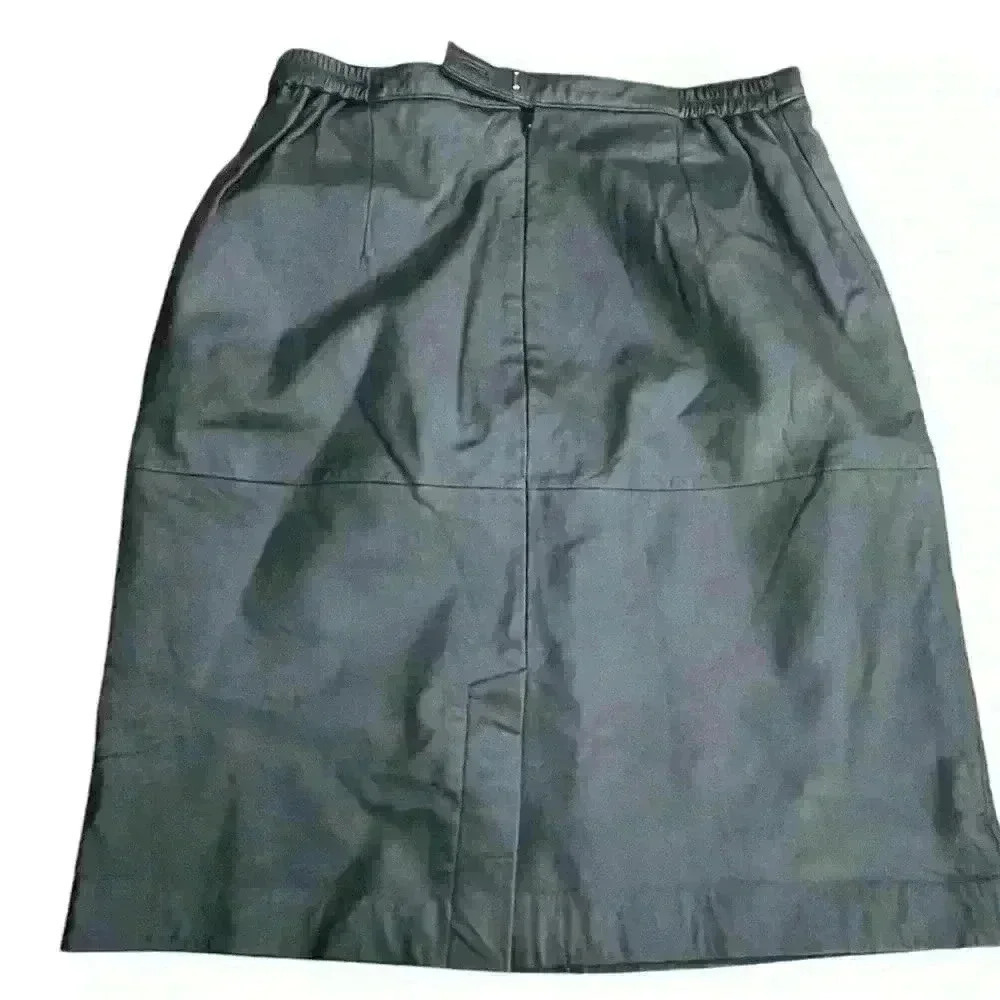 Jessica Holbrook Black Leather  Lined Pencil Skirt NWT Sz 10